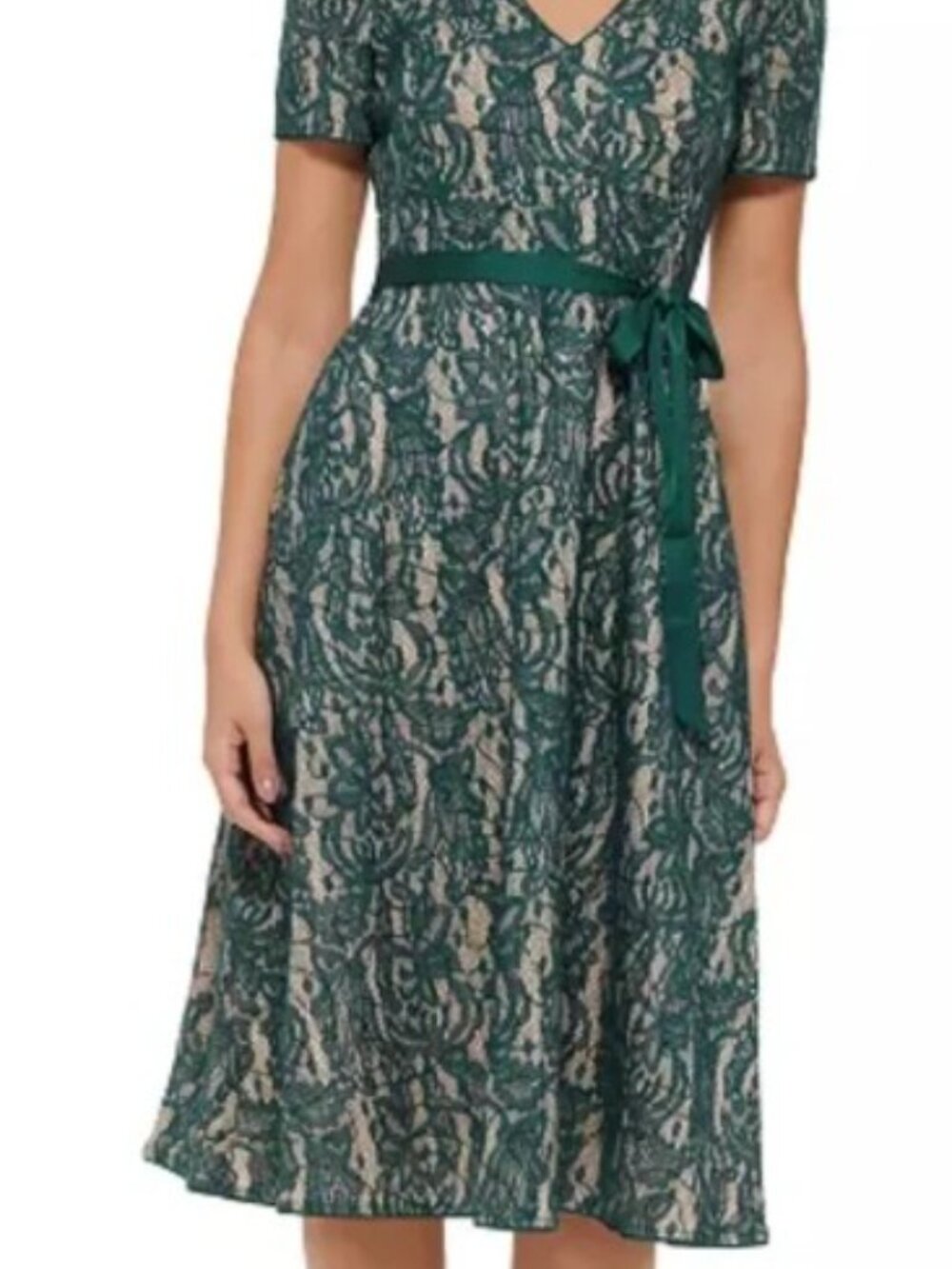 Kensie Green Lace Midi Dress